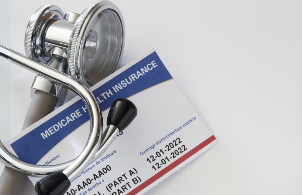 Medicare red white and blue card